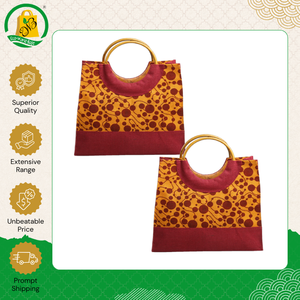 Sac de shopping en toile de jute de taille moyenne, imprimé à pois, personnalisé, écologique, de qualité supérieure, nouveau style, avec poignée à cordon - Product Image 4