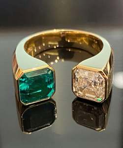 Anillo de Compromiso de Moissanita Cultivada en Laboratorio con Engaste de Garras en Plata de Ley 925 Chapada en Oro de 14K para Aniversario de Bodas y Fiestas - Product Image 1