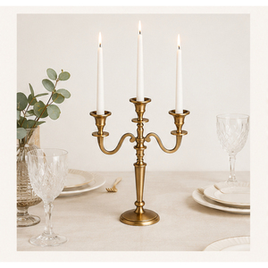 Wholesale Vintage Metal 3 Arm Candelabra Metal Gold Candle Holder Candlestick <b>Stand</b> for Wedding Table Centerpiece Hotel Events - Product Image 6