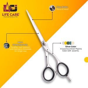 ชุดกรรไกรตัดผมมืออาชีพและกรรไกรซอยผม พร้อมใบมีดโกนคมกริบ ปรับระดับได้ ผลิตโดย Life Care - Product Image 4