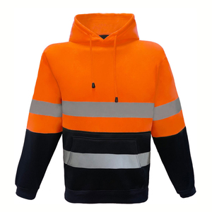 เสื้อฮู้ดสะท้อนแสงสีส้มดำ ความปลอดภัยสูง มาตรฐาน EN ISO 20471 ระดับ 2 - Product Image 1