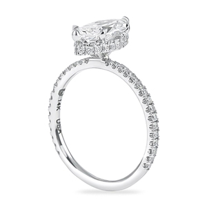 Anillo de compromiso con diamante natural certificado por GIA de 1.40 quilates, corte marquesa, diseño envolvente. - Product Image 2