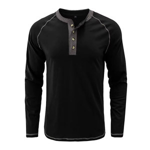 New <b>Men's</b> <b>Henley</b> Collar Short <b>Sleeve</b> T-Shirt 100% Cotton Solid Color Regular Fit High Street Style Casual Daily Wear Breathable - Product Image 4