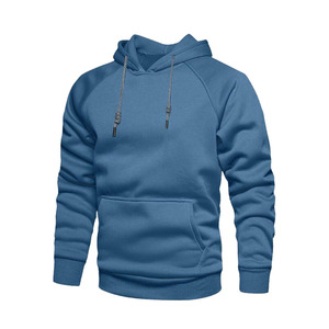 2026 En gros Sweat à capuche polaire pour homme à manches raglan, uni, décontracté, streetwear d'hiver, avec poche, vêtement de sport - Product Image 4