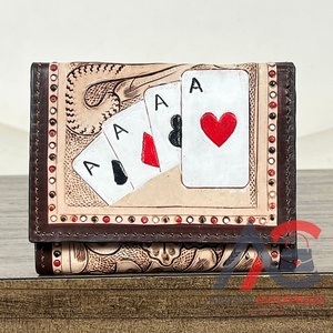 New Arrival Unique Engraved <b>Leather</b> <b>Wallet</b> Hand Carved <b>Men</b> <b>Leather</b> <b>Tri</b> <b>Fold</b> <b>Wallet</b> Personalized Hand Tooled Fancy <b>Leather</b> Purses - Product Image 1
