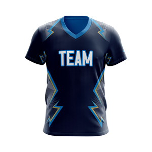 Camiseta de Fútbol con Cuello en V, Nombre del Equipo, Impresión Sublimada, 100% Poliéster, Absorbe la Humedad, Unisex, Adulto, Manga Corta - Product Image 3