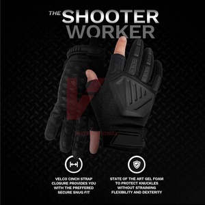 Gants de paintball à doigts entiers, tactiques, absorbant les chocs, protection des articulations, dos en maille respirante, paume antidérapante, poignet réglable - Product Image 2