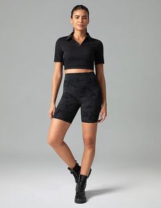Shorts Deportivos de Cintura Alta para Mujer, Ecológicos, de Poliéster y Elastano, Color Sólido, Elásticos, Ropa Deportiva, Tejido Sin Costuras, Personalizados - Product Image 2