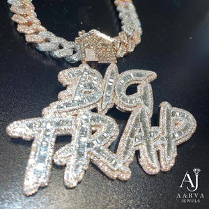 Pendentif personnalisé en moissanite sertie de pierres, collier avec lettre initiale en argent 925 plaqué or rhodié, bijoux de fête hip-hop - Product Image 6