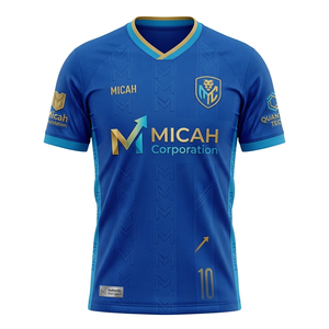 Camiseta de Fútbol Personalizada para Hombre de Micah Corporation, Color Azul Rey, Corte Regular, Transpirable, 100% Poliéster, Uniforme de Fútbol para Equipo - Product Image 1