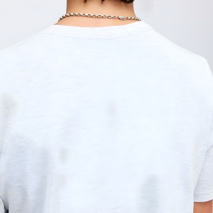 Camiseta Casual de Algodón Gris Claro para Hombre, Transpirable, Manga Corta, Básica, Minimalista, Estilo Urbano, Verano, Logotipo Personalizado, Venta al Por Mayor - Product Image 3