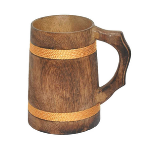 Tasse en bois artisanale de designer, style viking moderne de luxe en bois et acier inoxydable avec poignée, tasse en bois pour sublimation à vendre - Product Image 4