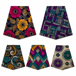 Tela Brocada al por Mayor con Estampado Africano, Tejido de Sarga Ligero Antipilling para Vestidos de Niñas - Product Image 2