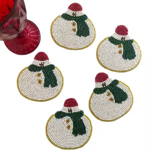 Elegant Art Beaded <b>Table</b> Coasters Non-Slip Base Luxury Christmas Kitchen Decor Accessory High Quality - Product Image 1