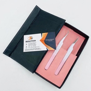 แหนบขนตาสองโทนสีชมพูสีขาวแข็งญี่ปุ่นแหนบขนตาปลอมทำจากปากีสถาน - Product Image 3