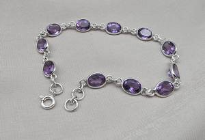Pulsera de tenis de amatista, gema natural morada, eslabones ovalados, joyería clásica de lujo, plata 925 para mujer, venta al por mayor OEM - Product Image 6