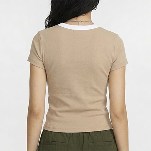 OEM/ODM Custom Made Regular Fit Contrast Collar Plain Eco-Friendly Appliques Hip Hop T-Shirt Wholesale Top Style for Summer - Product Image 3