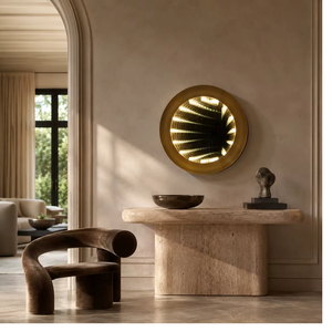 Round Compact <b>Wall</b> Mounted Design Vintage Style Glass <b>Wall</b> <b>Mirror</b> for Home Decoration - Product Image 1