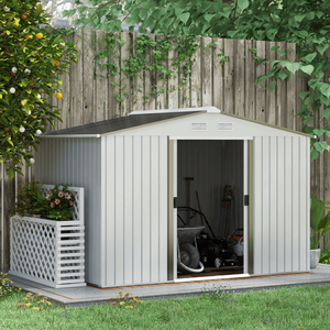 Capanno da Giardino Moderno per Esterni, Grande Casetta Porta Attrezzi Industriale in PVC Ecologico e Acciaio Zincato Impermeabile, Ideale per Riporre Biciclette - Product Image 1