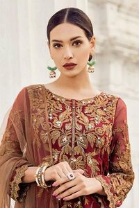 Vestido Pakistaní de Diseño Personalizado, Ropa de Fiesta y para Exteriores, Transpirable, Venta al por Mayor, Vestido Étnico Informal para Mujer, 3 Piezas, Sin Coser - Product Image 3