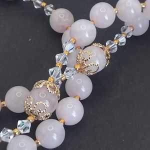 Rosario Moderno para Confirmación Religiosa, Collar y Pulsera con Piedras Preciosas, Rosario Católico Crucifijo de la Virgen María, Regalo de Navidad - Product Image 2