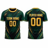 Camiseta de Fútbol Sublimada para Hombre, Transpirable, con Patrón Geométrico Azul, Cuello en V, Poliéster que Absorbe la Humedad, Corte Ajustado, Personalizable con el Logotipo del Equipo