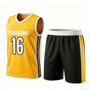 Tenues de basketball personnalisées, fabrication directe, ensemble en maille polyester respirante pour les équipes de basketball des lycées - Product Image 1