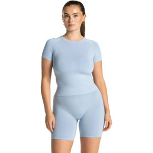 Camiseta Casual Ajustada para Mujer, Suave y Transpirable, Top de Verano con Manga Raglán, 100% Algodón, Apliques Estampados Personalizables - Product Image 1