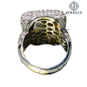 Custom Luxury Unisex Silver Rings with 14K Gold Plating IGI Certified Jewelux for Wedding Engagement Parties Export From India - Product Image 4