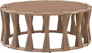 Contemporary Rope Coffee <b>Table</b> With Wooden Tabletop And Decorative Braided Rope Base For Modern Home Use - Product Image 5