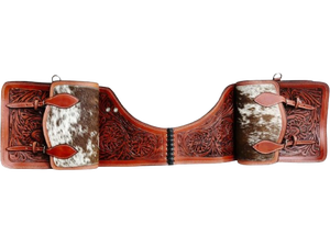 <b>Leather</b> Horse Western Saddle Bag with Heron Design and Hand <b>Tooled</b> Carving Premium Handmade Genuine <b>Leather</b> Equestrian Riding - Product Image 2