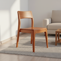 Chaise de salle à manger moderne en bois massif avec revêtement en cuir PU, empilable et portable, design écologique pour la maison, le bureau et les événements