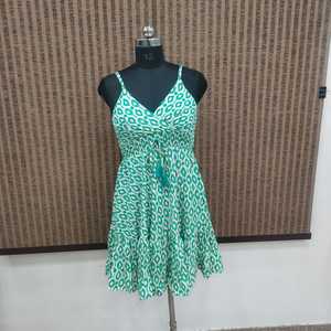 Women's Daily Summer Boho Simple Floral Printed Silk Viscose Polyester Woven Loose Silhouette Floor-Length Ruffle Hem <b>Elastic</b> - Product Image 3