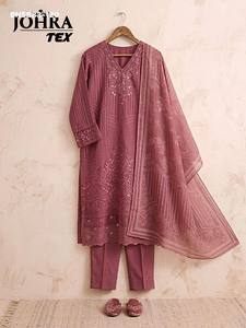 Festival Wear New Variety Rayon Cotton with Embroidered Salwaar-Suit & Dupatta Set Supplier from India Woman Fashion - Product Image 3