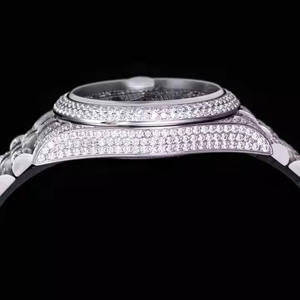 Montre de luxe pour homme de haute qualité avec boîtier en acier inoxydable, mouvement à quartz, cadran en cristal saphir, 46 mm, avec fermoir déployant - Product Image 2