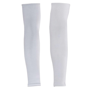 Manchons de compression blancs anti-UV unisexe pour adulte, couleur unie, en polyester, paire - Product Image 1