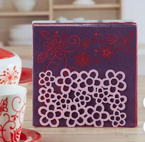 Floral <b>Pattern</b> <b>Paper</b> <b>Tissue</b> Box Purple Red Design Convenient Table Use - Product Image 3