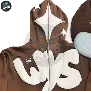 Sweat-shirts personnalisés avec impression en relief pour hommes, fabrication directe d'usine, coton mélangé polyester, vente chaude, sweat-shirts avec impression en relief pour hommes - Product Image 5
