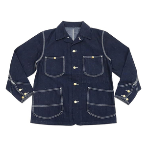 Custom OEM Logo Men's Raw Indigo Denim Jacket High Quality Rigid Jean Trucker Jacket Single Pocket Workwear Coat Manufacturer - Product Image 2