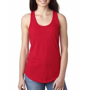 Next Level Women's Hip Hop Racerback Tank Top Red Breathable Eco-Friendly Front Logo Fitness Yoga Wear Organic Cotton - Product Image 1