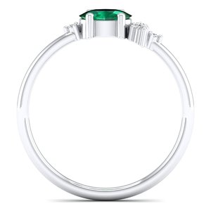 Bague REYES au design intemporel en or massif 14 carats avec moissanite certifiée GRA, taille ovale, 0,5 carat, émeraude, bijoux fins exclusifs - Product Image 4