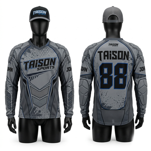 Premium 220 GSM Polyester Mesh <b>Paint</b> Ball Jersey Blue Black Panel Design Sublimation Custom Logo - Product Image 3