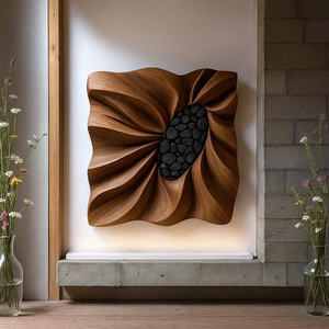 Escultura de Madera Artesanal para Decoración de Pared de Sala de Estar, Arte de Pared de Madera Orgánica con Fluidez Escultural - Product Image 1
