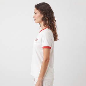 Camiseta de Algodón Ligero para Mujer, Cuello Redondo, Corte Regular, Manga Corta, Lisa, Informal, a la Moda, Venta al por Mayor - Product Image 4