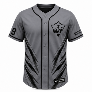 WARPRO INDUSTRY <b>Baseball</b> Jersey Men Short Sleeve Button Front Sublimated Moisture Wicking All Seasons Adult Size - Product Image 4