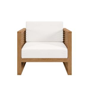 Wova Outdoor <b>Teak</b> Wood Balcony <b>Chair</b> With Cushioned Waterproof Patio Lounge Seat Modern Furniture for Outdoor - Product Image 6