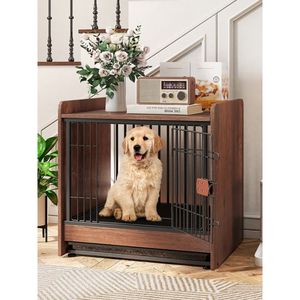 Lockable Door Indoor Dog <b>Crate</b> with Removable Tray Convenient Features for Your Furry Friend - Product Image 2
