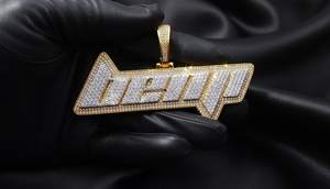 Colgante Personalizado con Letras y Diamantes, Colgante de Hip Hop con Nombre Personalizado, Colgante de Moissanita, Colgante de Plata 925 con Iniciales - Product Image 5