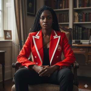 Delta |   Sigma |   Blazer d'affaires croisé Theta pour femme, veste de smoking de qualité supérieure, coupe moderne, revers pointus, sur mesure - Product Image 4