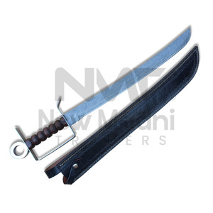 Espada Hecha a Mano con Mango de Micarta y Funda de Cuero, Borde Dentado, Multifuncional, Logotipos Personalizables - Product Image 5